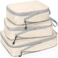 Organizador de equipaje de viaje, cubos de embalaje de compresión para equipaje de mano, juego de bolsas de maleta de gran capacidad, bolsas de almacenamiento impermeables
