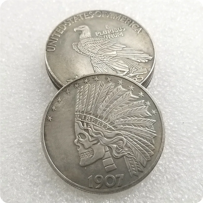 

Crafts 1907 Indian Silver Dollar Silver Dollar Commemorative Coin Home Decoration Collectible Gifts Challenge Coin Collection