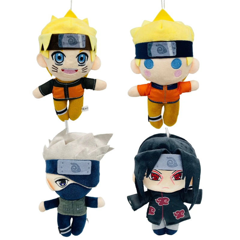 20cm Genuine Anime Naruto Plush Stuffed Doll Naruto Uchiha Itachi Kakashi Cartoon Plush Doll Toy Boy Birthday Gift Home Decor