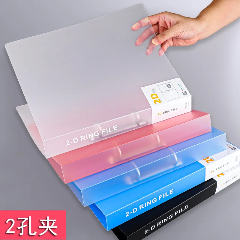 Lever Arch File A4 Transparent File Folder Display Book 2 Hole Binder Folders Pink Blue Black Waterproof Document Ring Binder