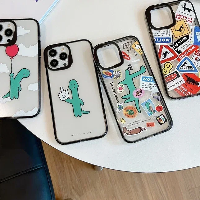 

Cartoon Dinosaur Acrylic Frame Phone Case Cover for IPhone 11 12 13 14 Pro Max Case for IPhone 14 Pro Max