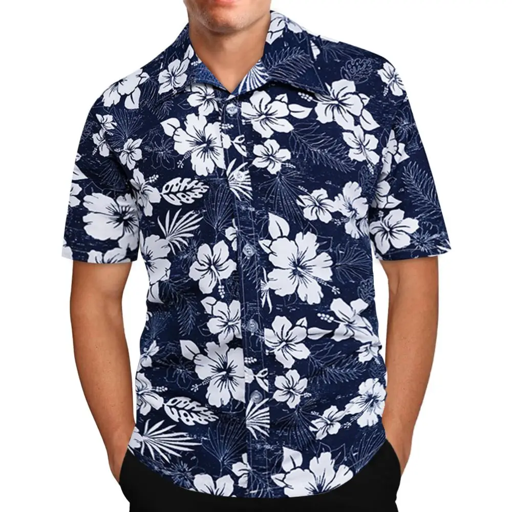 Fashion Men's Women's Coconut Tree Beach Shirt Casual Breathable Floral Hawaiian Shirts Plus Size Blouse Short Sleeve Shirt Man 5