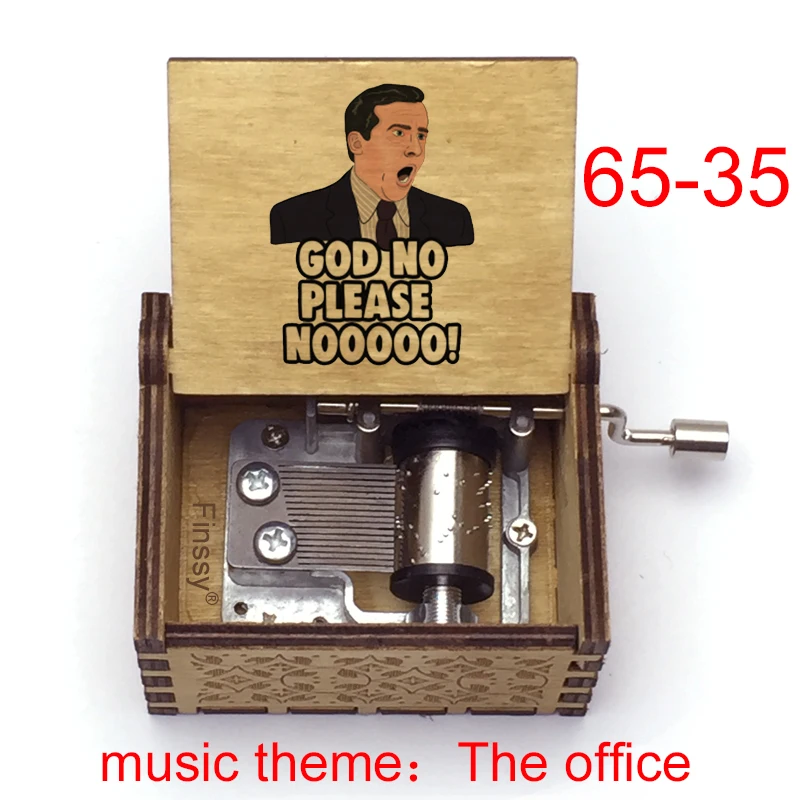 The Office Fun Dwight Jim Pam Figure Print Wooden Music Box Music Theme Musical Box Birthday Gift For Friends