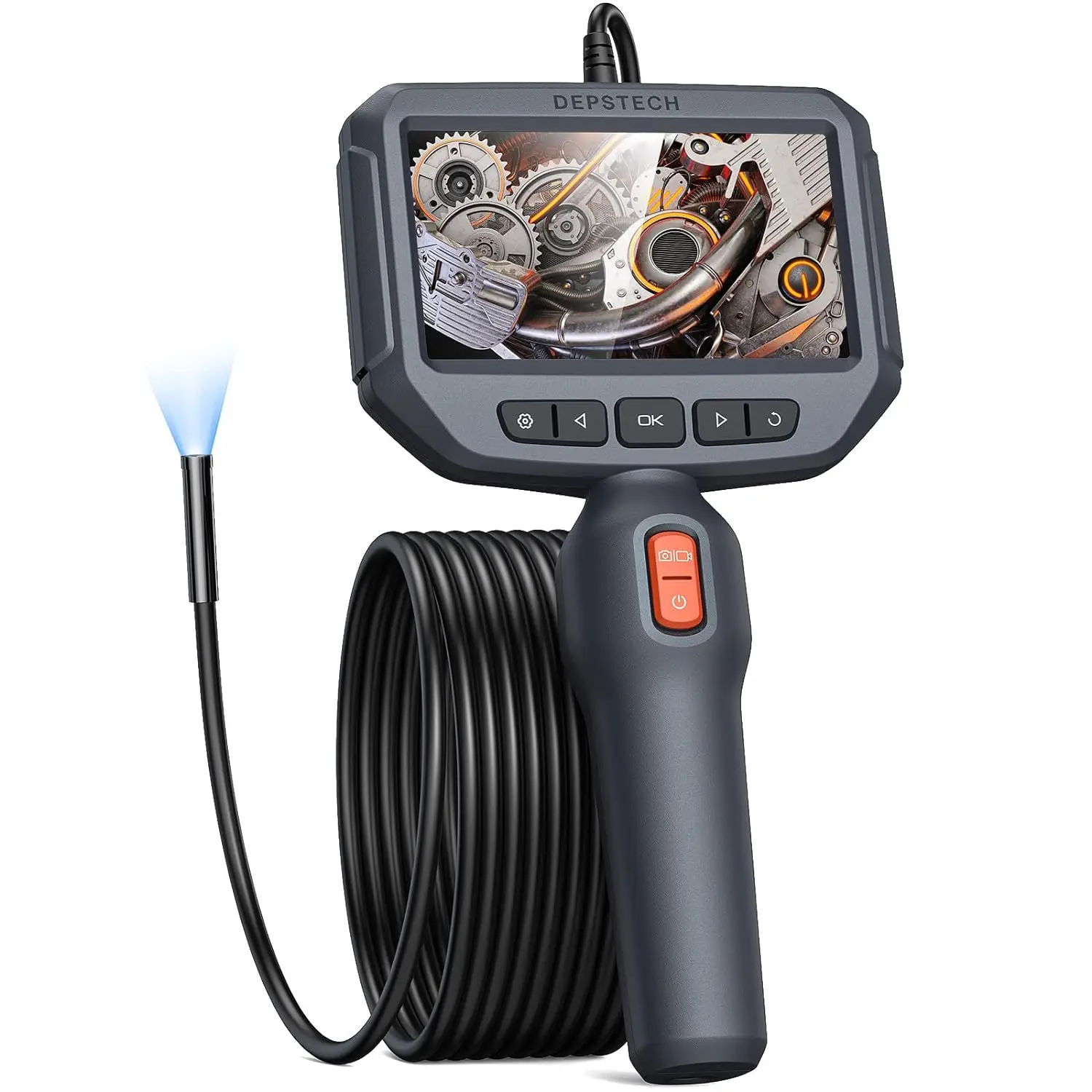 

DEPSTECH Endsocope Camera 7mm 1080P Single Lens Inspection Camera 6 Leds IP67 Borescope 4.3 Inch IPS Screen Endoscope for Cars