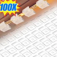 Self-Adhesive LED Strip Light Clips Acrylic Wire Management Bundle Holder Hook Home Office Workshop Wiring Organizer Fixing Clip 1