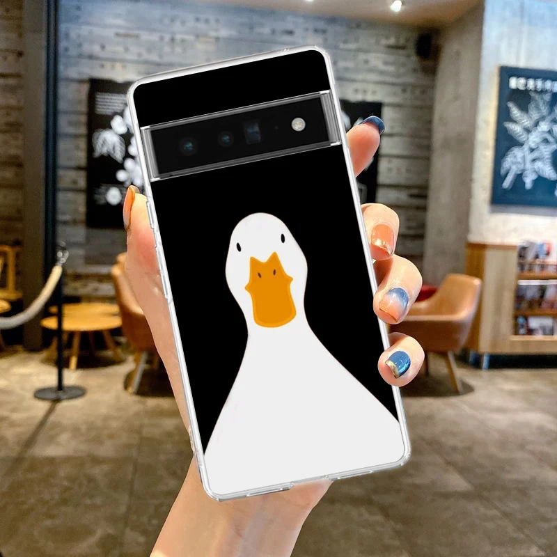 Transparent Soft TPU Phone Case Cover with Cute Goose Duck Game Design