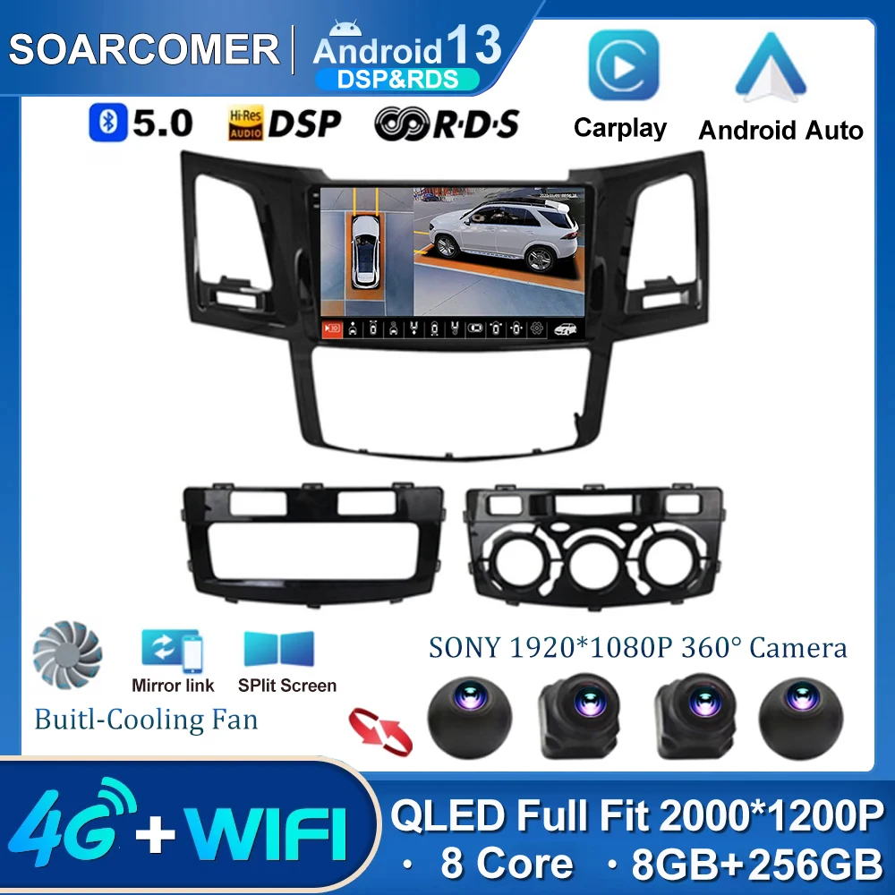 

Android 13 Car Radio For Toyota Fortuner HILUX Revo Vigo 2007-2015 Multimedia Video Player GPS 2din Carplay Stereo BT SWC DSP