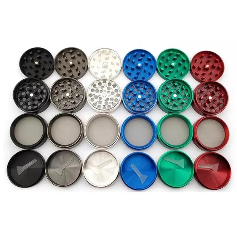 1pc 40mm 4-layer Zinc Alloy Hand Movement Tobacco Grinder Herb Grinder Spice Crusher Kitchen Supplies herb grinder