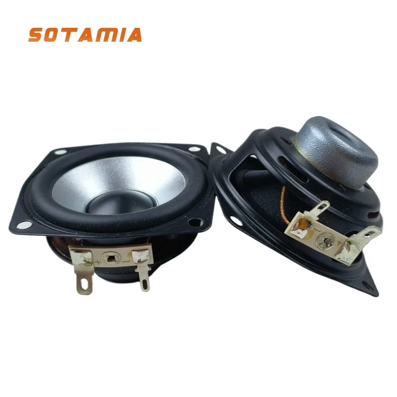 SOTAMIA 2Pcs 2.5 Inch Full Range Speaker 4 Ohm 15W Bluetooth Speaker Amplifier Loudspeaker Rubber Edge Hifi Music Home Theater