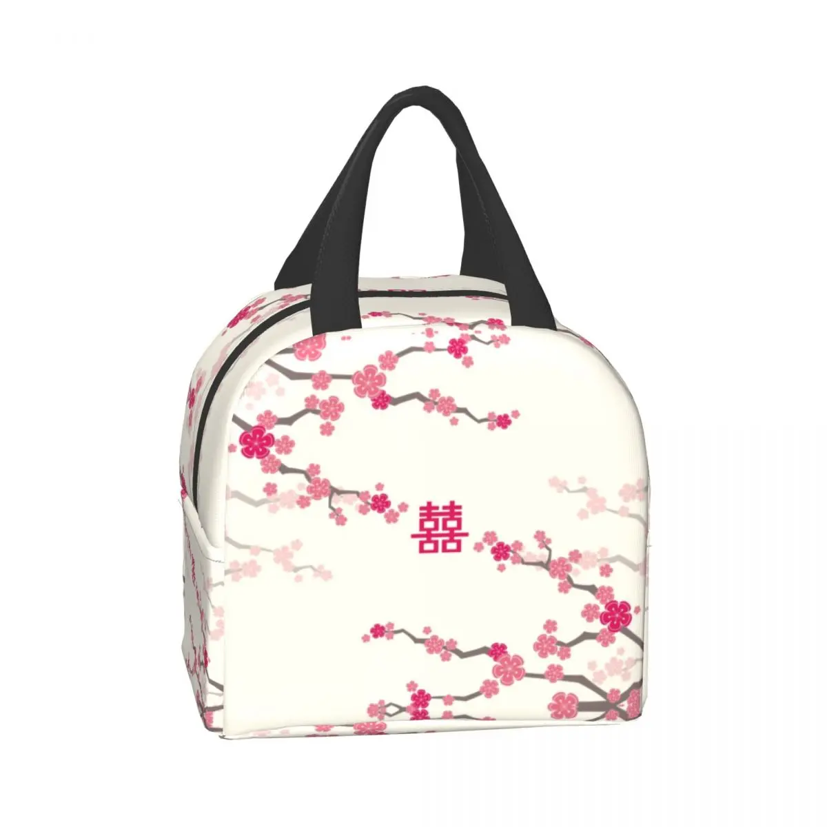 Japanese Sakura Cherry Blossoms Insulated Lunch Bags for Women Resuable Thermal Cooler Flowers Bento Box Kids School Children for lunch bag,bento bag,cooler bag