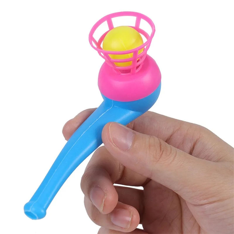 Blowpipe Blowing Game 10PCS Children's Outdoor Toy Hanging Blowpipe Blowing Game Sense Balance Training Floating Blowball Magic Parent-child Game Gift
