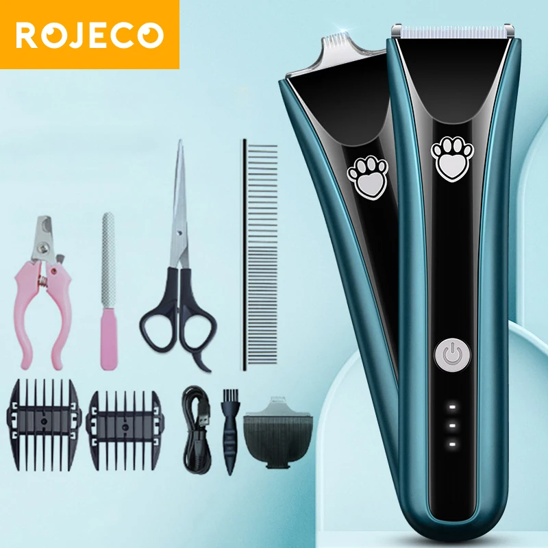 ROJECO Professional Pet Dog Hair Trimmer Animal Dog Grooming Clippers