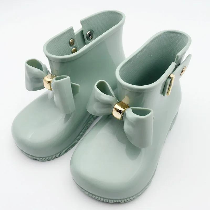 sandalias Child Rain Boots Fashion Bow Metal Buckle Girls Boot Cute Toddler Infant Waterproof Shoes Kids Non-slip Water Shoes 장화 images - 6