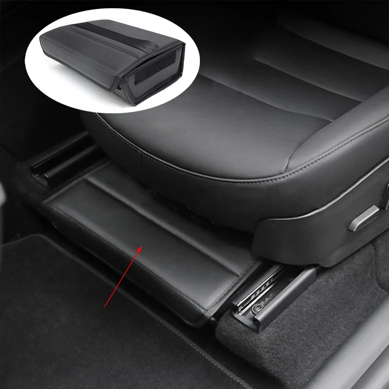 

Front Seat Storage Box Car Black For Tesla Model Y New Folding Leather Organizer Automobiles Durable Auto Interior Accessories