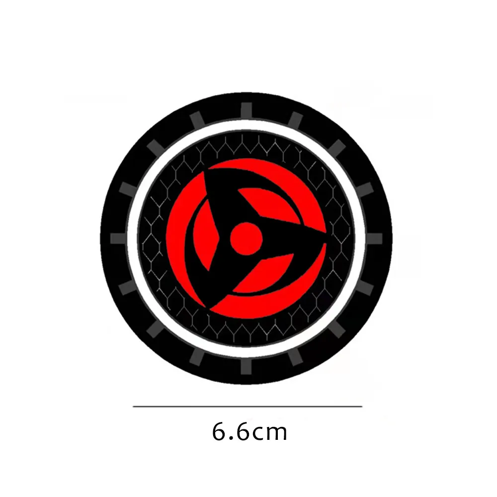 2PCS/Lot 6.6CM Japanese Anime Sticker Car Anti Slip Mat Coaster Car Water Cup Slot Decorate Accessories Auto Styling