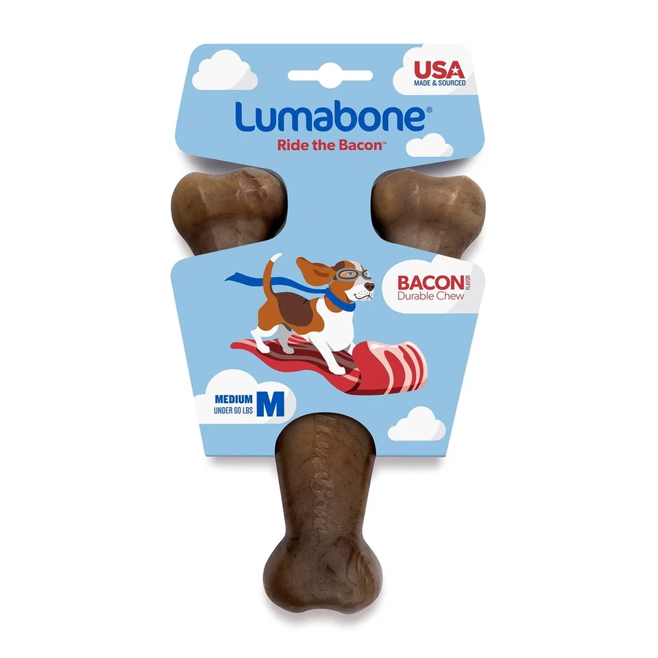 Durable Bacon Flavor Dog Chew Toy for Medium Dogs