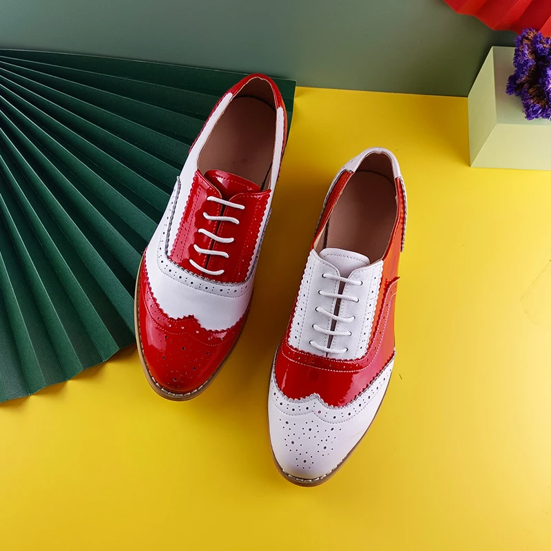 Women's Leather Summer Platform Sneakers Flat Casual Oxford Shoes Loafers Moccasins Spring Vintage for Woman Trend New