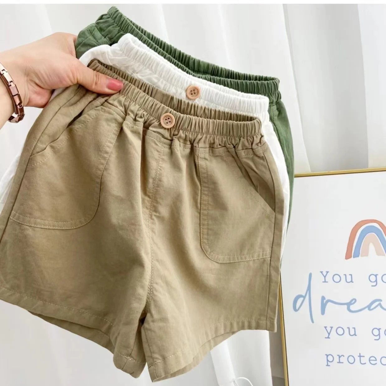 New Children's Summer Pure Cotton Thin Shorts Boys Casual Pants Baby Cotton Linen Breathable Outside To Wear
