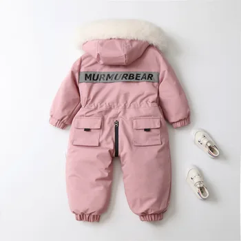 AYNIGIELL-بذلة سميكة بغطاء رأس لحديثي الولادة ، رومبير دافئ ، صوف من الداخل ، طفل رضيع وفتاة ، ملابس ، جديد ، شتاء ، طفل رضيع 5