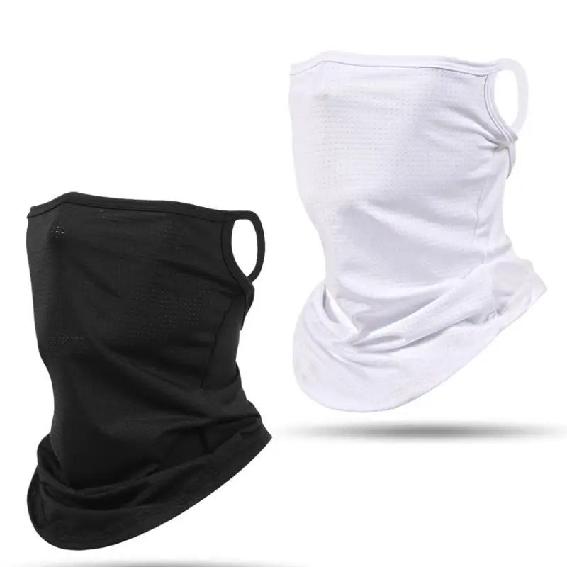 

Men Women Summer Sunscreen Neck Gaiter Mouth Mask Ice Silk Breathable Mesh Cycling Half Face Cover Bike Sport Balaclava Bandana