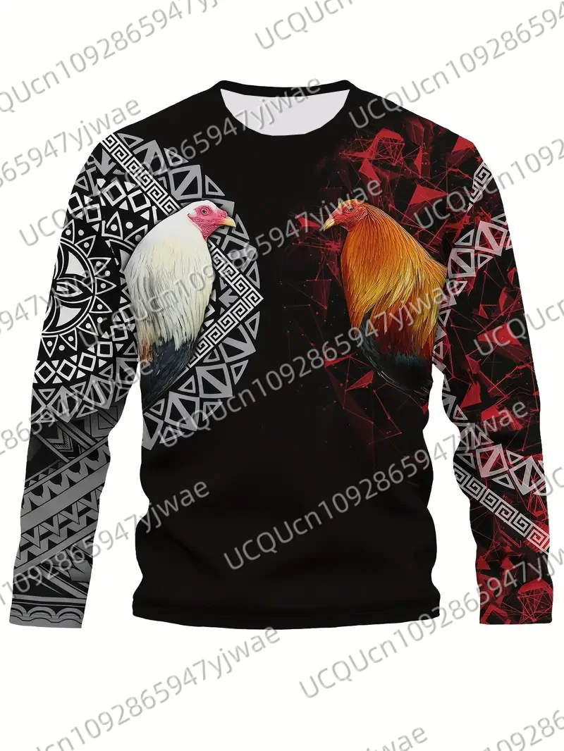 Men's Casual Long Sleeves Aztec Mexican Rooster Print Graphic Design ...