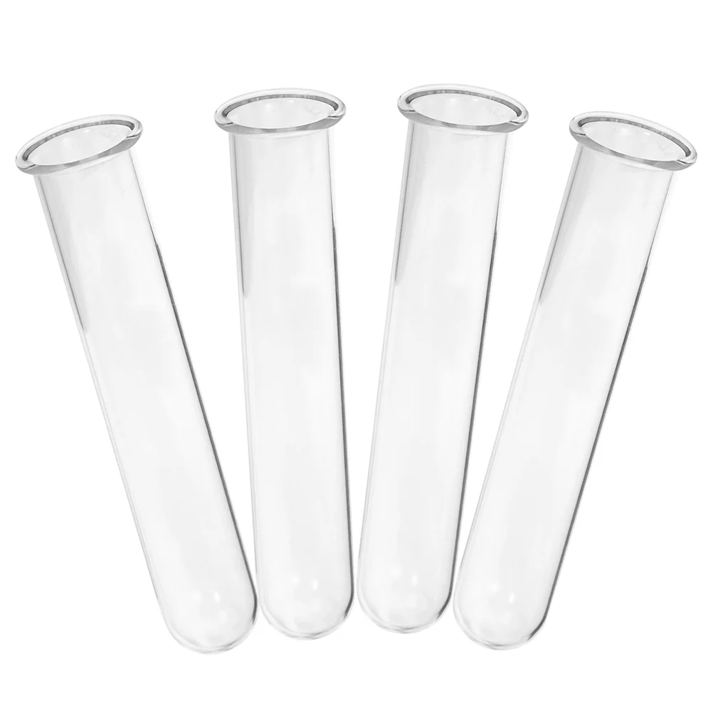 4 Pcs Hydroponic Vase Flower Pots Glass Test Tubes for Plants Convenient Flat Propagation Water Flowers Hanging Planter 4