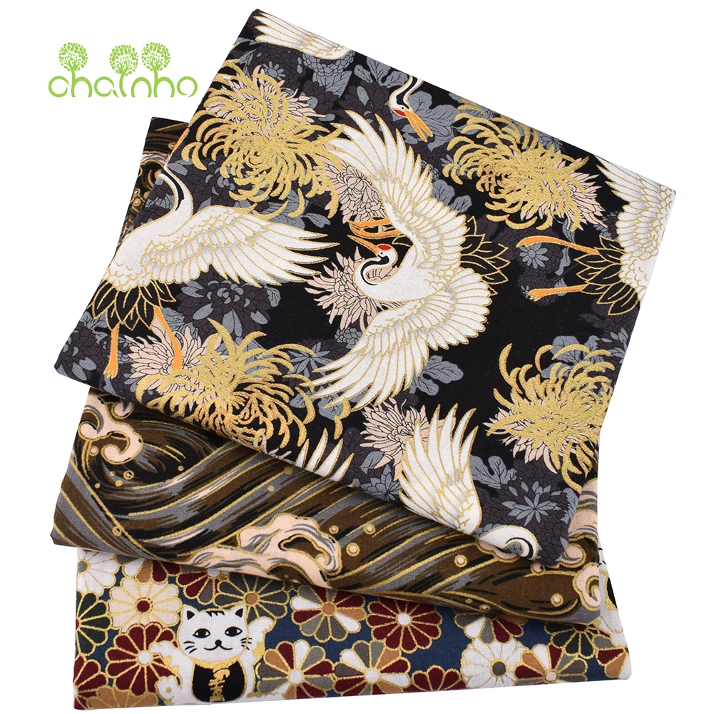 Chainho,Printed Plain Weave Cotton Fabric,DIY Quilting Sewing Material,Handmade Patchwork Cloth,Home Textiles,20x25cm,15CD52