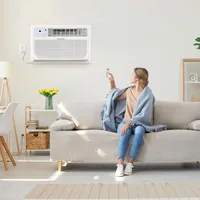 2,000 BTU Wall Mounted Air Conditioner with Supplemental Heat and Dehumidifier Function, Medium Sized Rooms up to 550 Sq.Ft 2