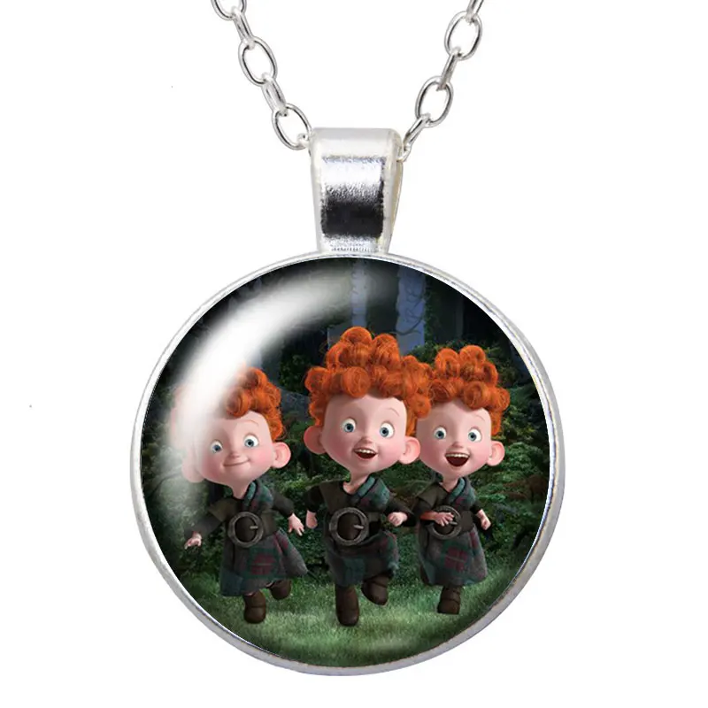 Brave Princess Merida Cartoon Round Photo Glass cabochon silver