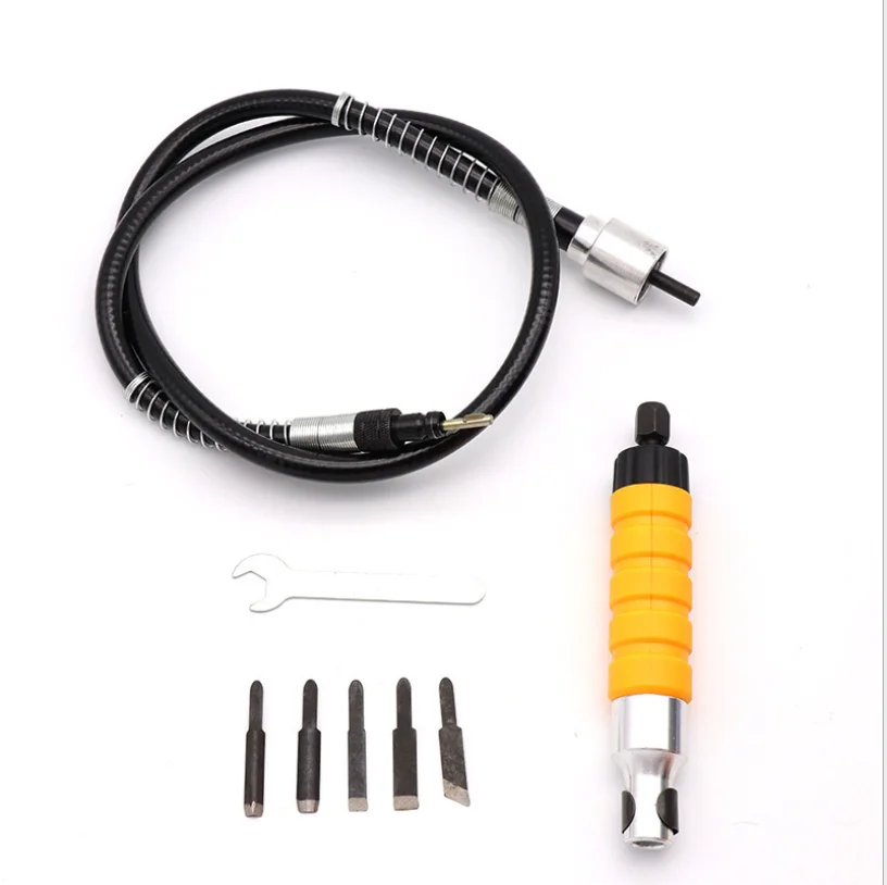 Set Scalpelli Per Intaglio Legno Con Albero Flessibile - 5 Lame, Per Trapani E Smerigliatrici - Foto 9