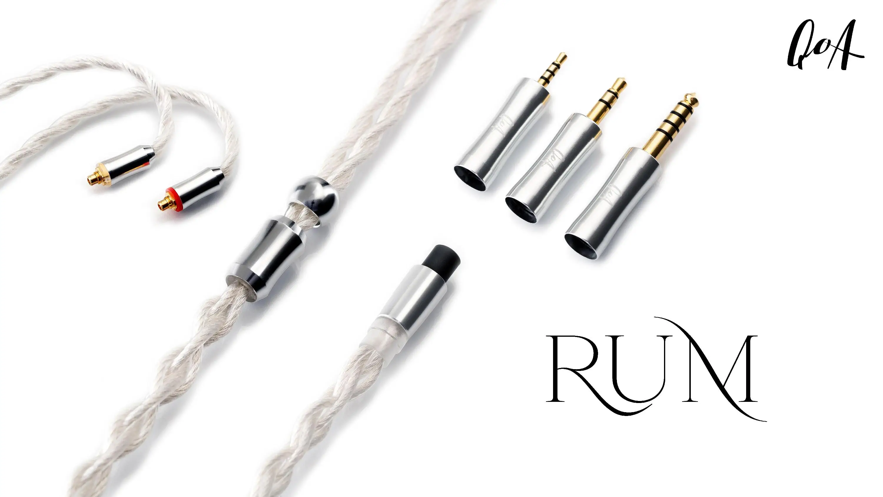 

QoA RUM Modular Upgrade Cable (2.5+3.5+4.4), 6N OCC with Silver Plated, 4 Core Cross Braided, 0.78 2pin / MMCX Connector