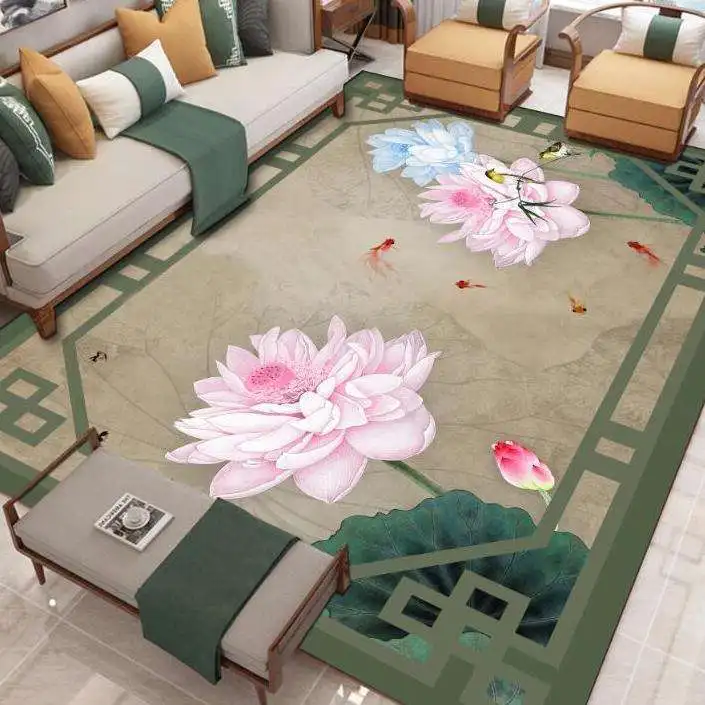New Chinese Style Living Room Carpet High-end Home Decoration Sofa Coffee Table Rectangle Carpets Study Room Large Area Rugs 5