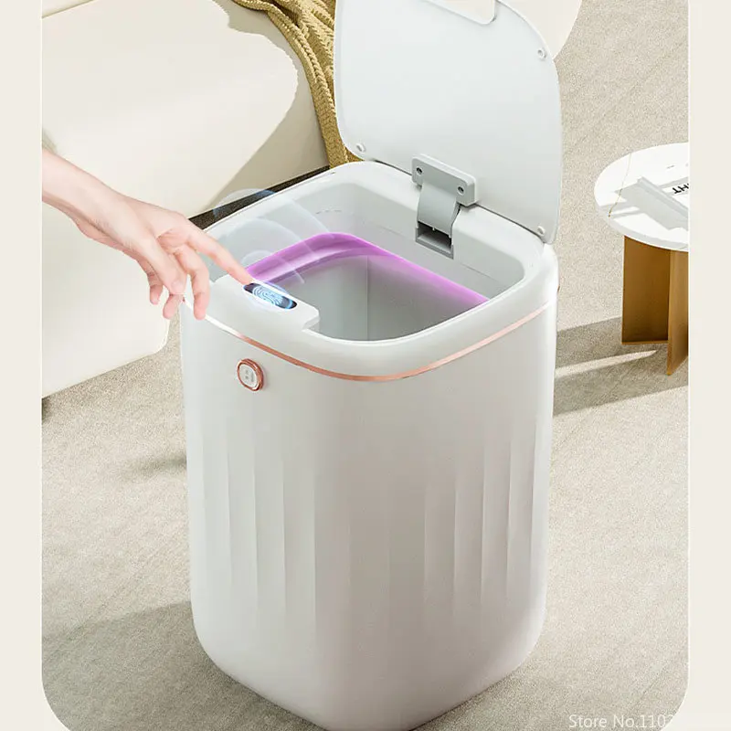 20L/22L Automatic Sensor Trash Can UV Light Induction Smart Dustbin For Bathroom Toilet trash can