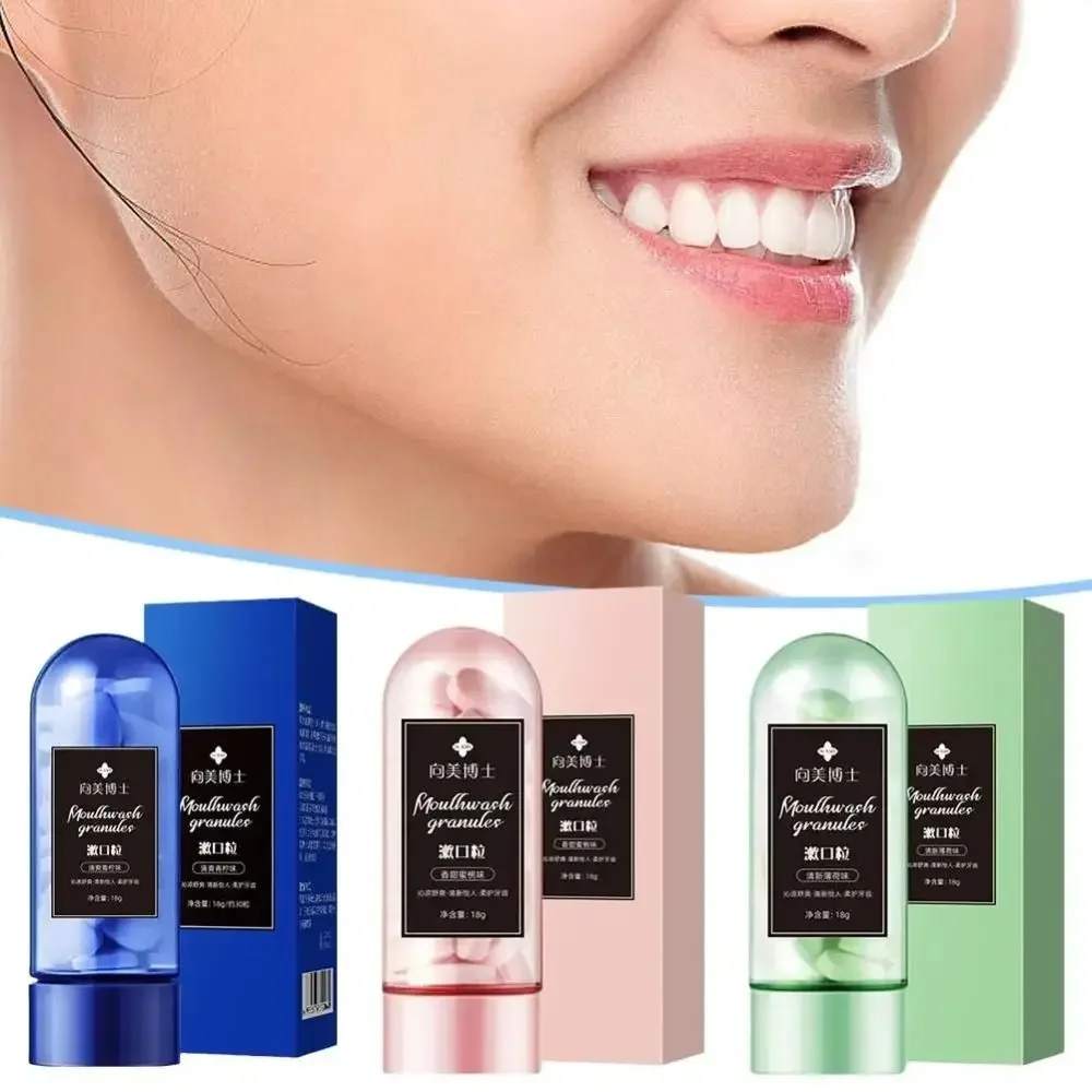 Portable Probiotic Solid Toothpaste Clean Teeth Peach Gargle Granules Fresh Breath Removes Odor Chewable Toothpaste tooth powder