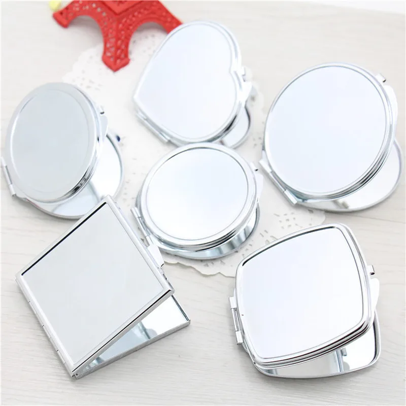 

Портативное косметическое зеркало TSHOU427 из нержавеющей стали, ручной карман, складное косметическое двойное зеркало для макияжа, маленькие, разные формы