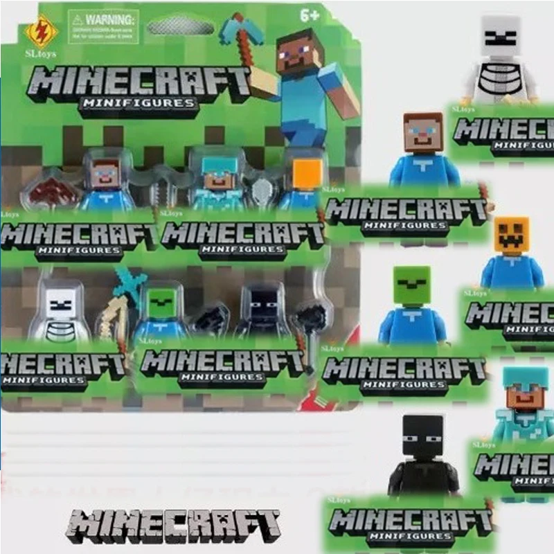 New Cartoon Mario Building Blocks Action Figure Cartoon Minecraft Toy Bricks Assemble Educational Kid Toys Birthday Gift