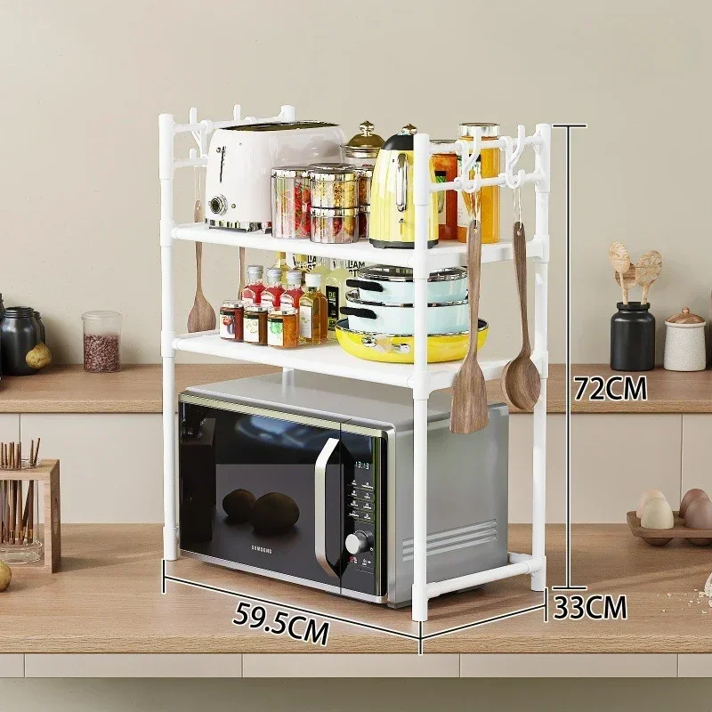 Hot Simple Kitchen Microwave Rack Storage Rack Storage Bowl Rack Oven Rack Standing Organizer Shelf Frying Spatula Bowl Rack 1