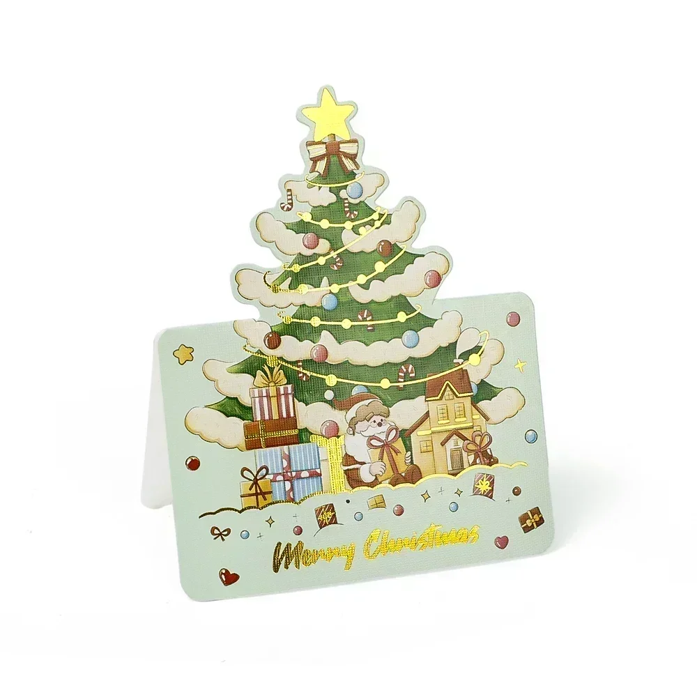 20/10/5/1 כרטיסי חג המולד הזמנות ברכה מתקפלים מתנות ברונזה מכתב בית מסיבת חג המולד מעטפות קישוט אביזרים