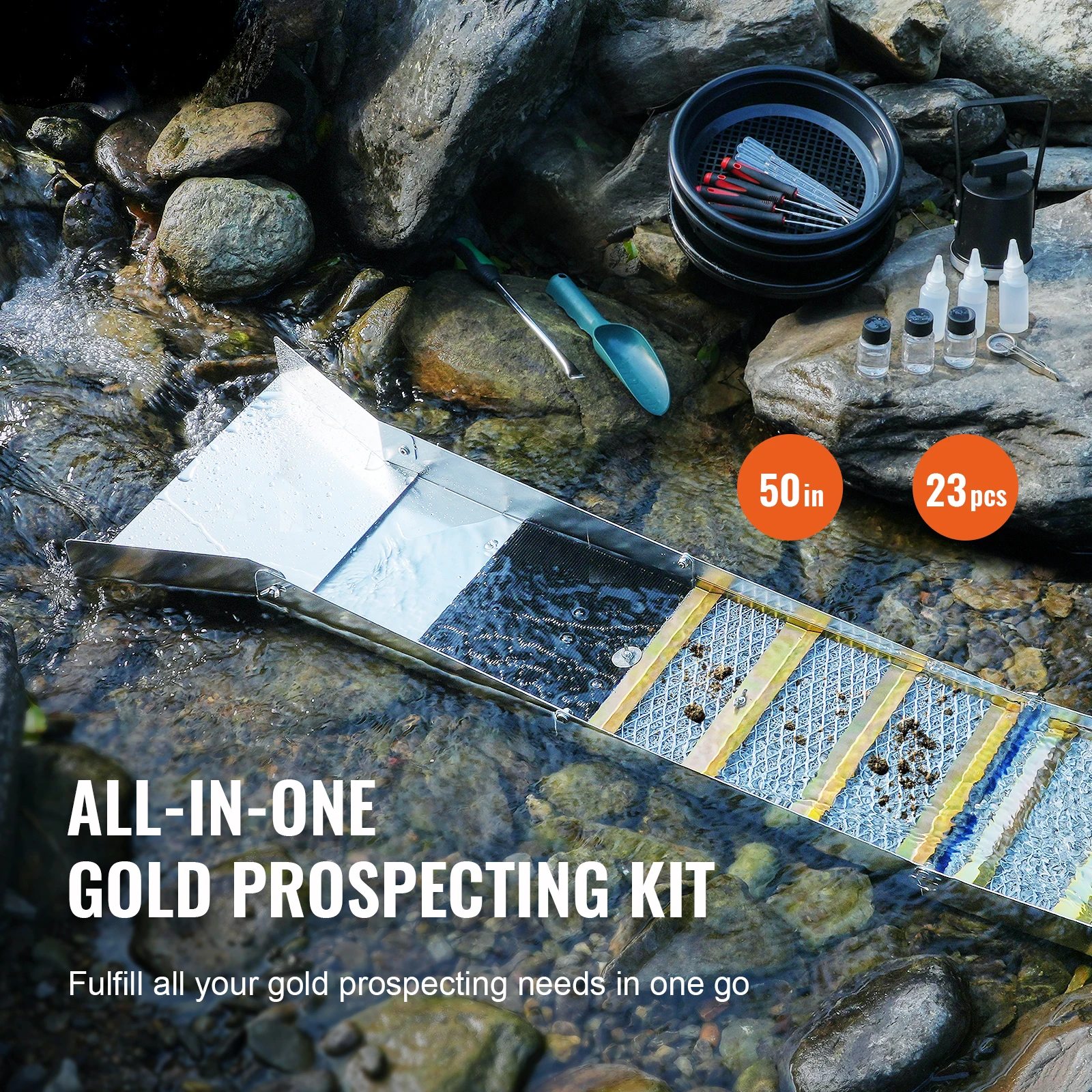 Aluminum Gold Panning Kit for Gold Prospecting