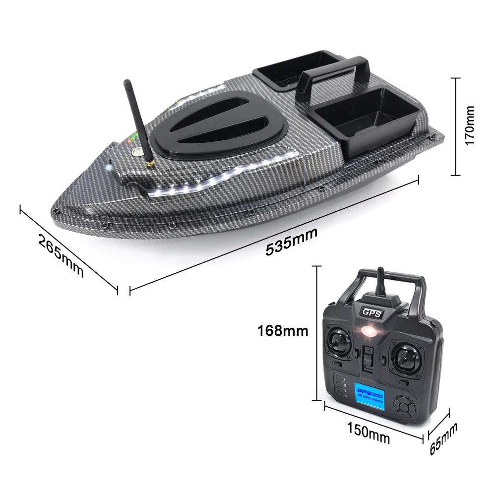V900 Wireless RC Fishing Bait Boat GPS Bait Boat 500m 1.5KG Dual Motor  Smart Fish Finder Automatic Cruise/Return/Route Control - AliExpress