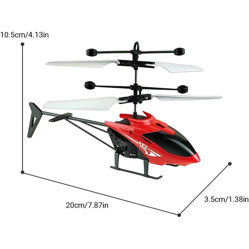 Remote Safe Fall-resistant RC Helicopters Drone Rechargeable Mini RC Drone Children Toys with Random Color Wings - 6