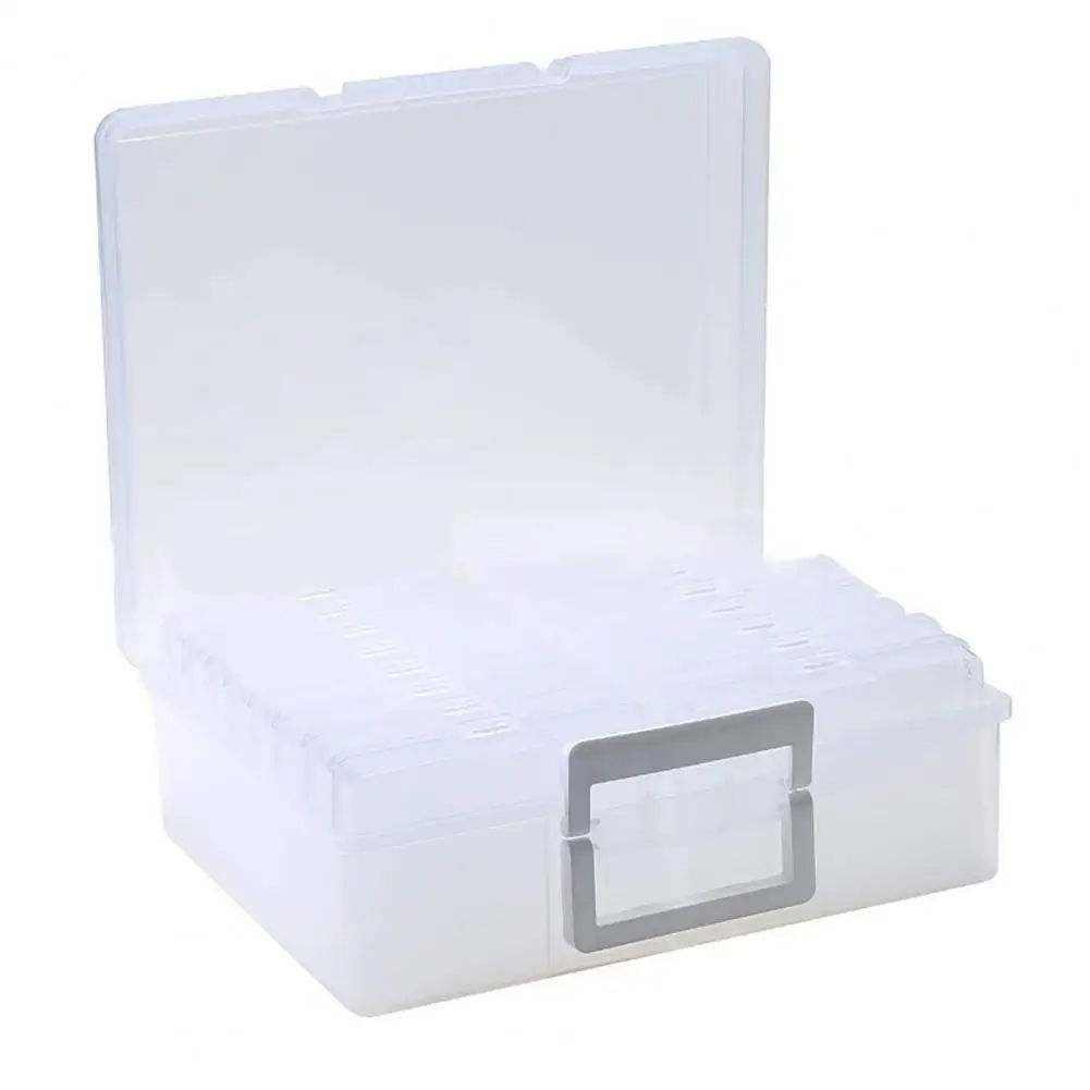 Capacity Photo Box Transparent Acrylic Photo Storage Box Set with Capacity Smooth Edges Dustproof Organizer Container for Photos 2