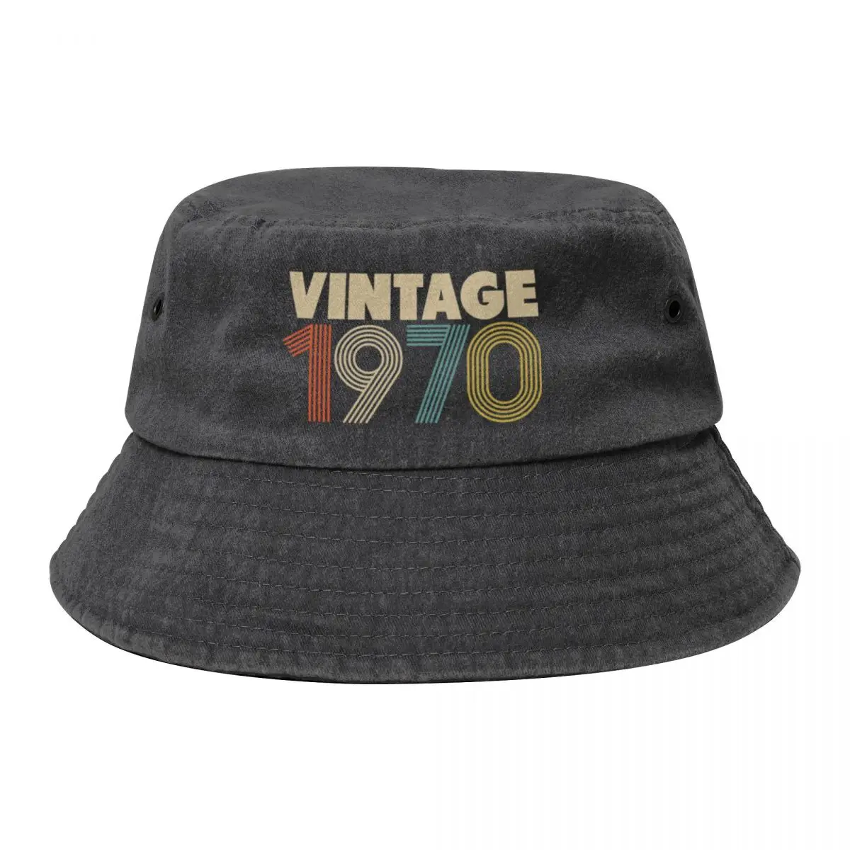 

Vintage 1970 - 48th Birthday Cowboy Denim Fisherman Hat With Printing