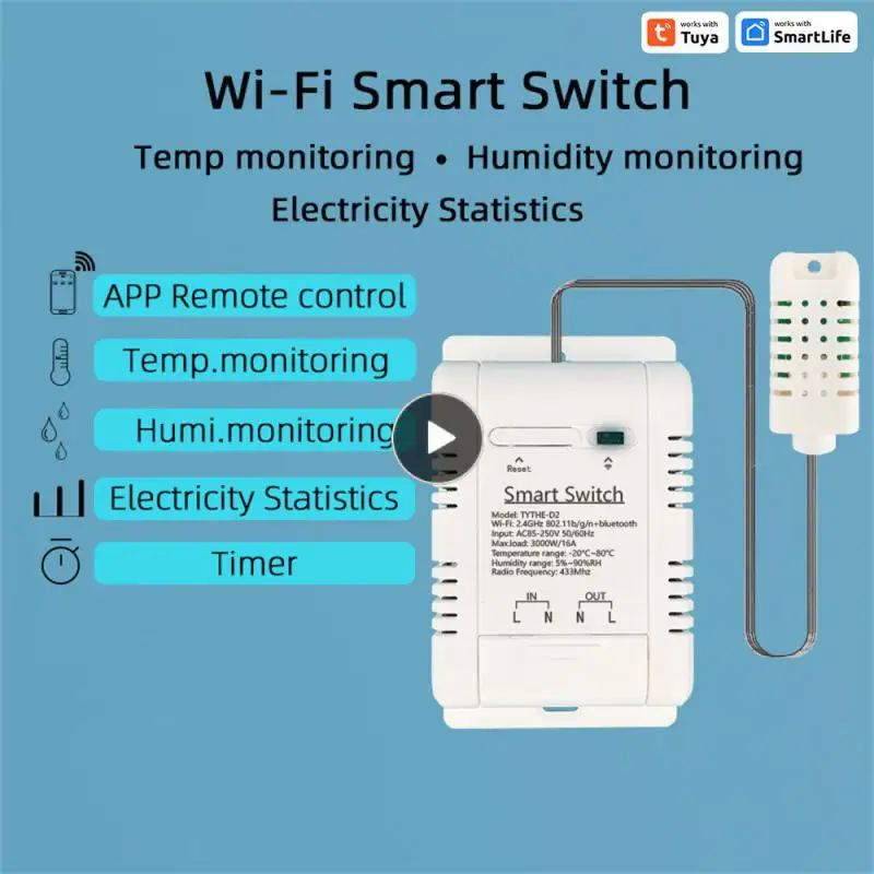 

Wi-Fi -16 переключатель беспроводной с контролем температуры и влажности