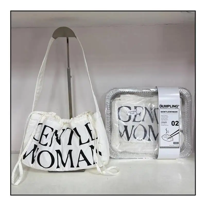 2024 new niche design fashionable simple drawstring candy color dumpling handbag women's drawstring single shoulder armpit bag
