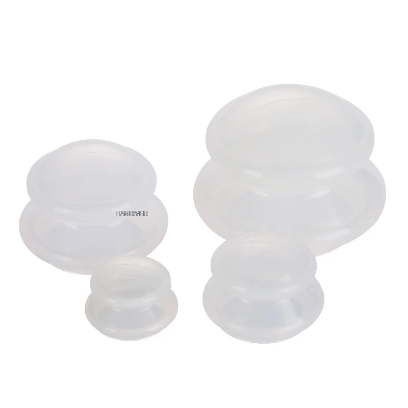 White Silicone Cupping Four Pack Silicone Elastic Cupping Device Self-Adhesive Cupping Device Can 4