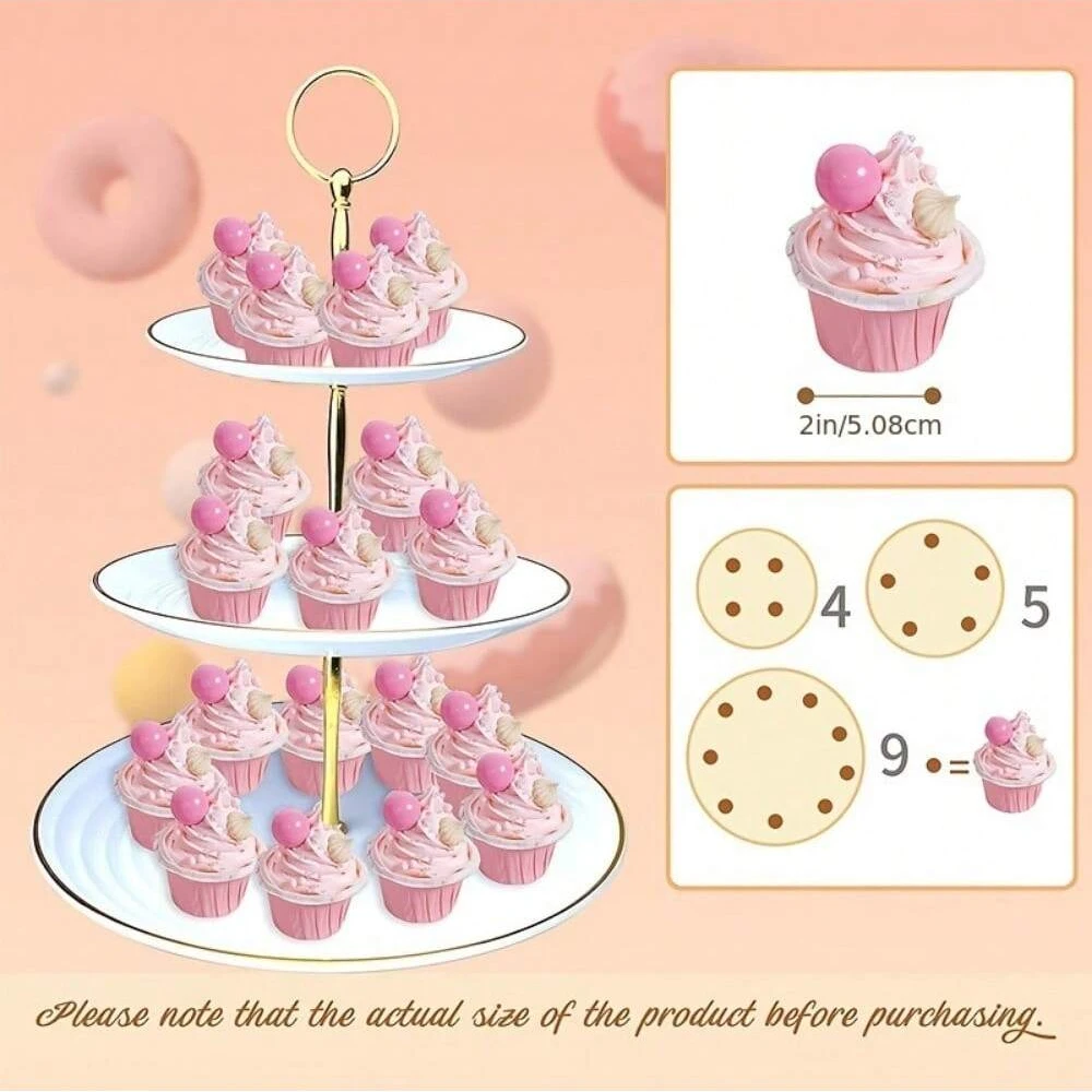 3 Layer Cake Stand Fruit Plate Tray Display Birthday Party Dessert Wedding Three Layer Cake Count Heart Rack Dessert Plate