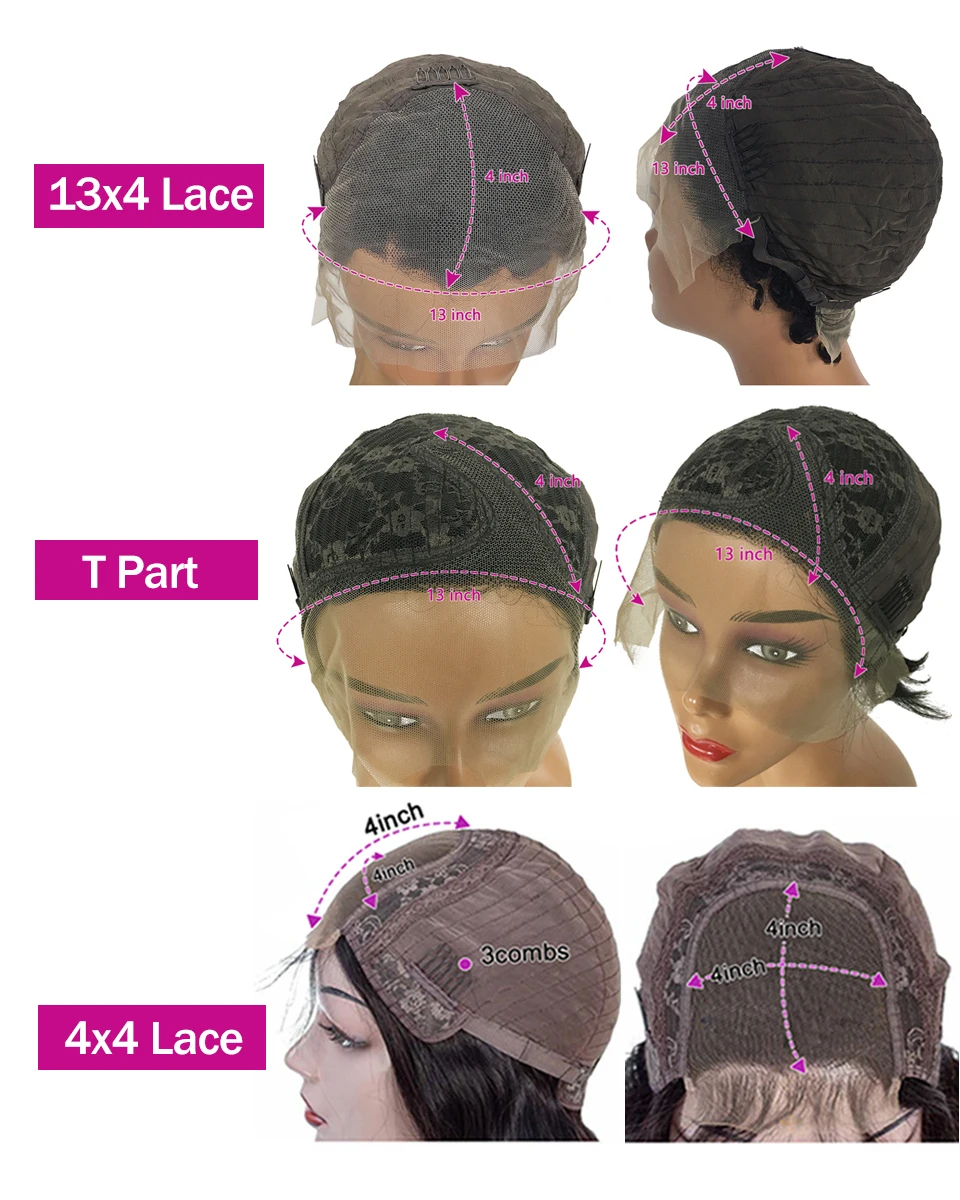 Short Bob Pixie Cut Wig Lace Frontal Straight Transparent Lace Front Human Hair Wigs For Black Women Preplucked Brazilian Hair