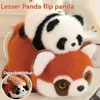 Double-Sided Flip Panda Toy Red Panda Transform Plush Doll 2-in-1 Raccoon Flip Change Transform Panda Soft Pillow Children Gifts 2