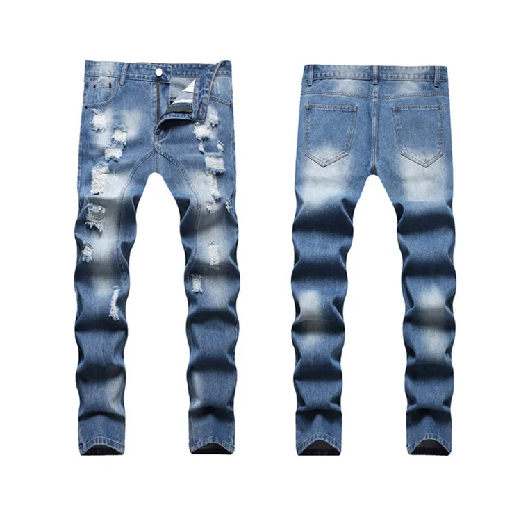 Summer New Men's Jeans Korean Version Trend Slim Hole Hip Hop Pants Street  Night Club Fashion Motorcycle Clothing| | - AliExpress